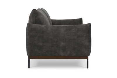 Bakerloo 3 Seater Velvet Sofa, Steel Grey Velvet