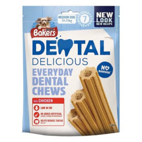 Bakers Dental Delicious Dog Treats 270g - Chicken (Pack of 6)