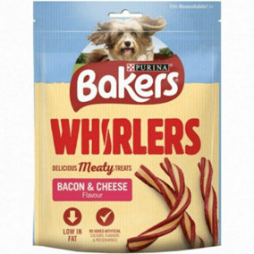 Bakers Dog Treat Bacon And Cheese Whirlers 130g (Pack of 6)