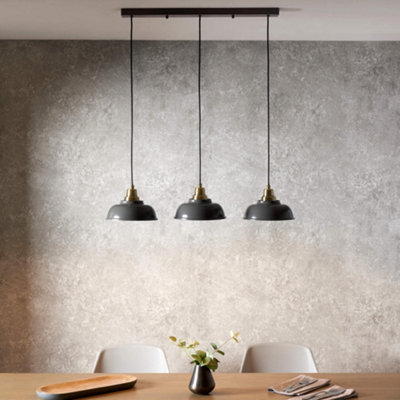 Bakewell 3 Light Grey Pendant Ceiling Bar