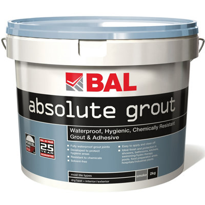 BAL Absolute Epoxy Waterproof Smoke Grey Grout & Adhesive, 2kg