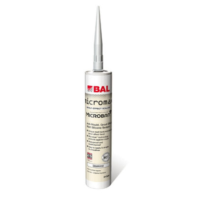 BAL Micromax Jasmine Grout Effect Tile Sealant, Anti-Mould Silicone, 310ml