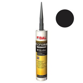 BAL Micromax Sealant, Ebony Anti-mould Silicone, 310ml