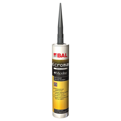 BAL Micromax Sealant, Smoke Grey Anti-mould Silicone, 310ml