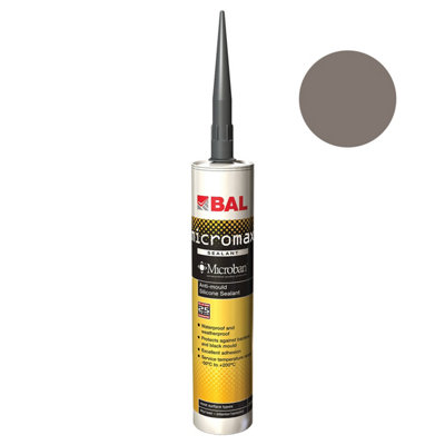 BAL Micromax Sealant, Taupe Grey Anti-mould Silicone, 310ml