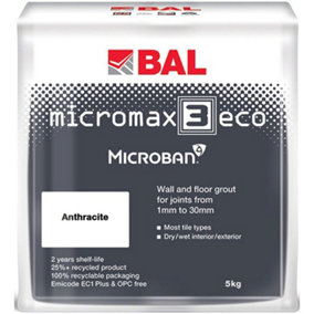 BAL Micromax3 ECO Antimicrobial Wall & Floor Anthracite Grout, 5kg
