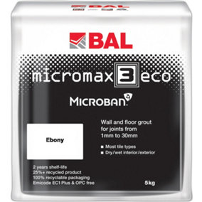 BAL Micromax3 ECO Antimicrobial Wall & Floor Ebony Grout, 5kg