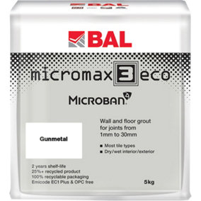 BAL Micromax3 ECO Antimicrobial Wall & Floor Gunmetal Grout, 5kg