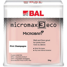 BAL Micromax3 ECO Antimicrobial Wall & Floor Pink Champagne Grout, 5kg