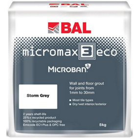 BAL Micromax3 ECO Antimicrobial Wall & Floor Storm Grey Grout, 5kg