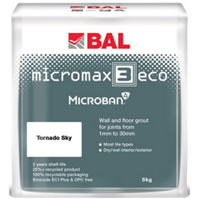 BAL Micromax3 ECO Antimicrobial Wall & Floor Tornado Sky Grout, 5kg