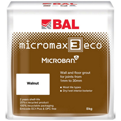 BAL Micromax3 ECO Antimicrobial Wall & Floor Walnut Grout, 5kg