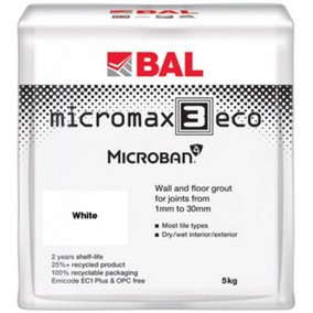 BAL Micromax3 ECO Antimicrobial Wall & Floor White Grout, 5kg