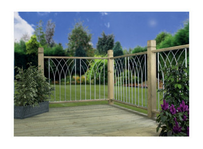 BALA Large Metal Deck Decking Infill Fence Panel 280mm Wide x 770mm High DPBS