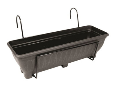 Balcony/Fence Holder - Plain Back Planter Holder - Charcoal