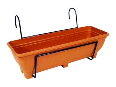 Balcony/Fence Holder - Plain Back Planter Holder - Terracotta