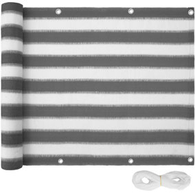 Balcony & garden privacy screen (type 2) - white/grey stripes