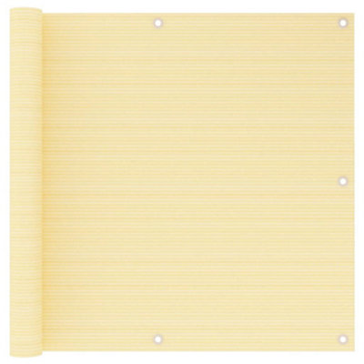 Balcony Screen Beige 90x500 cm HDPE