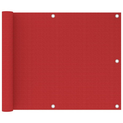 Balcony Screen Red 75x500 cm HDPE