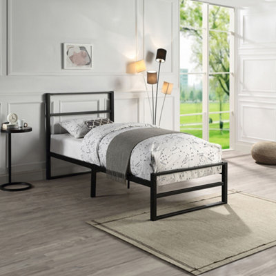 Matt black store bed