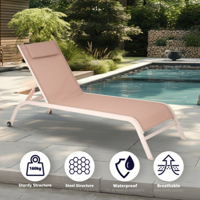 Bali Metal Sun Lounger Rose Gold Set of