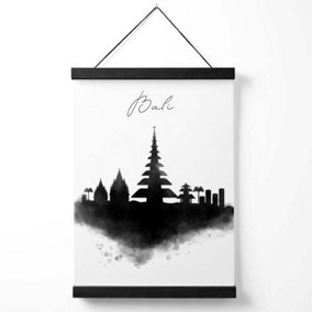 Bali Watercolour Skyline City Medium Poster with Black Hanger