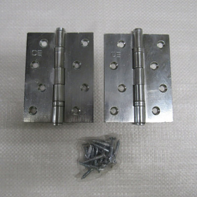 Ball Bearing Door Butt Hinges X2 (Pair Zinc Plated Steel CE Rated Cabinet Fixing)