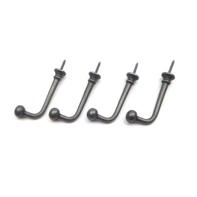 Ball End Screw In Coat Hook  - Pack of 4 Hooks - 3
