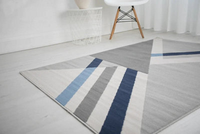 Balletto Rug 186B Beige/Navy Home Décor