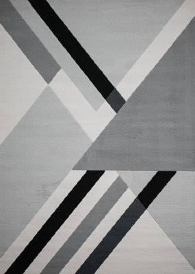 Balletto Rug 186B Grey/Black Home Décor