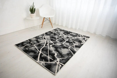 Balletto Rug 19NA Anthra/Black Home Décor