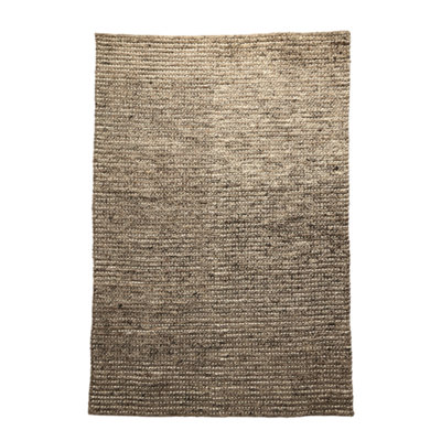Ballia Rug Brown Handwoven Wool & Cotton Large Living Area Design 120 x 170cm