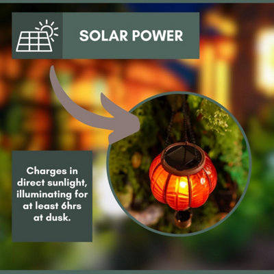 Balloon Fiesta Realistic Flaming Effect Solar Powered Hot Air Balloon Hanging Lantern - 3