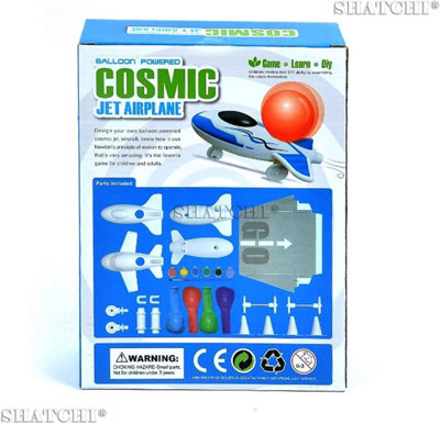 Balloon Powered Aircraft Cosmic Jet Airplane Model Manual Assembly ...