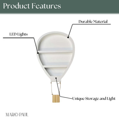 Balloon Wall Shelf with LED Lights - 6