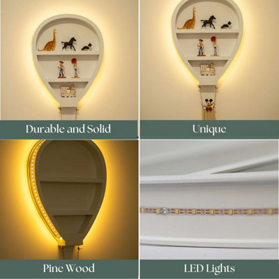 Balloon Wall Shelf with LED Lights - 4