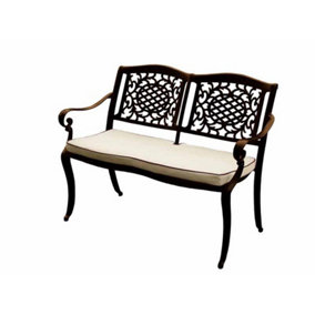 Ballygowan Stacking Bench (H'Bronze/Cream) - Aluminium Outdoor Garden Furniture- Chocolate