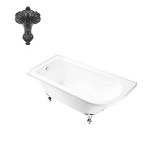 Balmoral 1700mm Freestanding Left Hand Shower Bath with Black Claw & Ball Feet