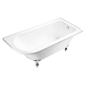 Balmoral 1700mm Freestanding Right Hand Shower Bath with Chrome Claw & Ball Feet