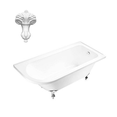 Balmoral 1700mm Freestanding Right Hand Shower Bath with White Claw & Ball Feet