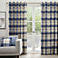 Balmoral Check Country Checked Pattern Pair of Eyelet Curtains