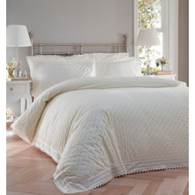 Balmoral Ecru Single Duvet Cover and Pillowcase