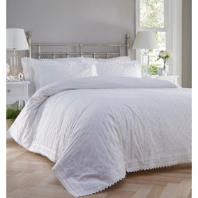 Balmoral White Single Duvet Cover and Pillowcase