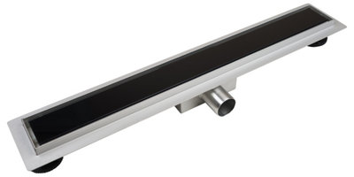 Balneo 700mm Tempered Glass Panel Bathroom Floor Linear Shower Drain ...