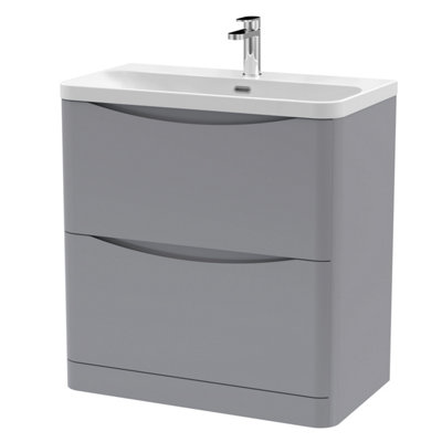 Balterley Arch Modern Bathroom Floor Standing 2 Drawer Vanity Unit ...