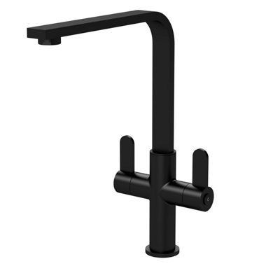 Rangemaster Estuary Dual Lever Monobloc Kitchen Mixer Tap - Brushed Brass - Better Bathrooms
