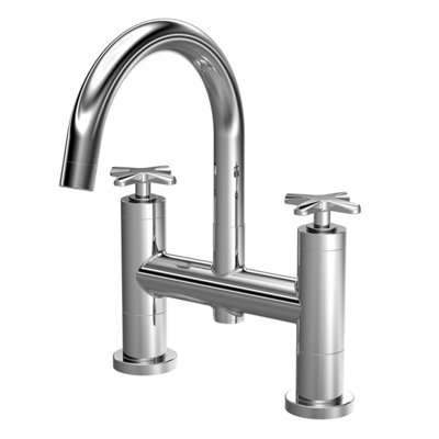 Balterley Connect Deck Mounted Bath Filler Tap with Dual Crosshead ...