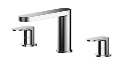 Balterley Current Modern Round Deck Mounted 3 Tap Hole Bath Filler Tap ...