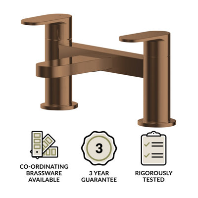 Balterley Current Round Deck Mounted Bath Filler Tap with Dual Lever ...