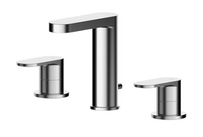 Balterley Enville Round Deck Mounted 3 Tap Hole Basin Mixer Tap with ...